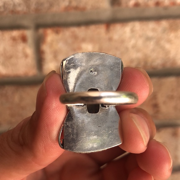 Sterling Silver 925 Antiqued Labradorite Gemstone Ring Size 9 - Picture 5 of 8